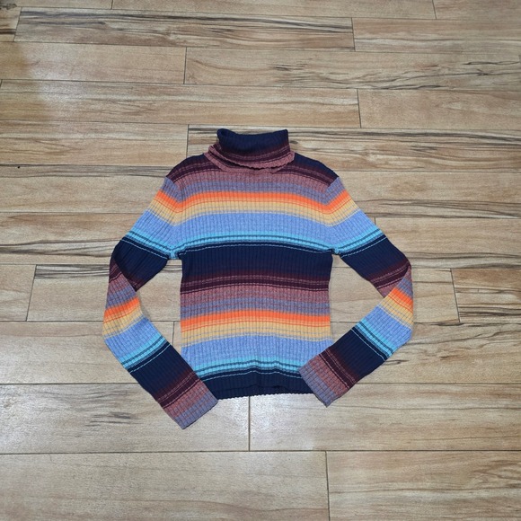 American Eagle By Payless Sweaters - American Eagle‎ Multicolored Striped Ribbed Turtleneck Sweater XS